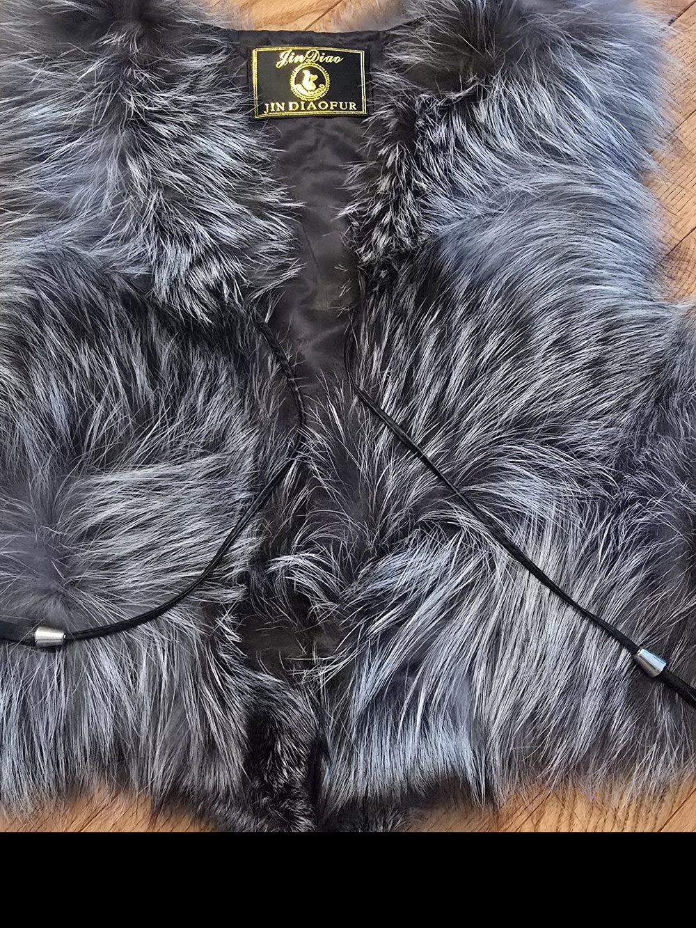 Jin Diao FUR Gray Real FOX Fur Vest - Women's Luxurious